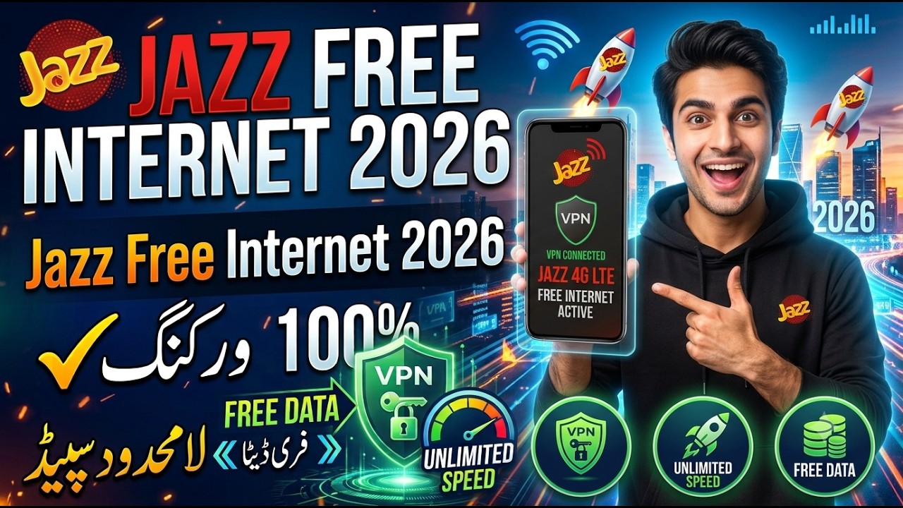 JAZZ FREE INTERNET 2026: New 100% Working Method! 🚀​​#JazzFreeVPN#NewVPNForJazz#UnlimitedInternetVPN