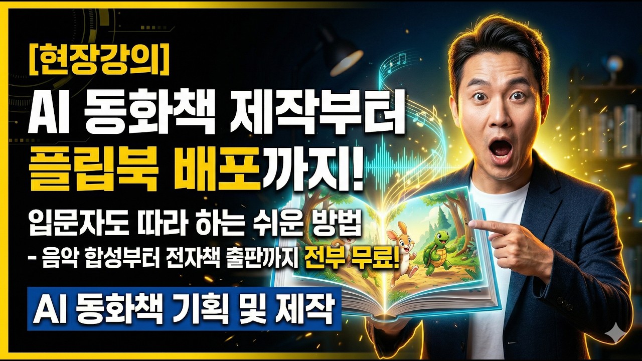 [현장강의] AI 동화책 제작부터 플립북 배포까지! 입문자도 따라 하는 쉬운 방법 - 음악 합성부터 전자책 출판까지 전부 무료! AI 동화책 기획 및 제작