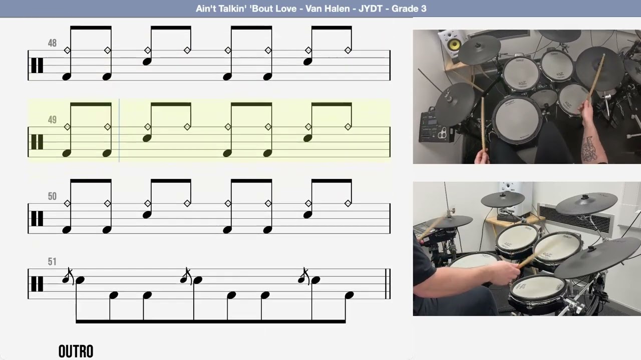 🥁 How To Play - Ain't Talkin' 'Bout Love   Van Halen   JYDT   Grade 3