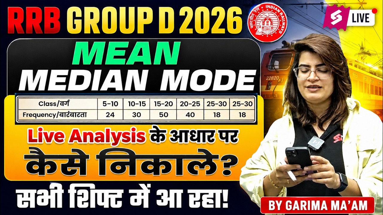 RRB Group D 2026 | Mean Median Mode For RRB Group D | Group D Math Question Analysis | Gopika Maam