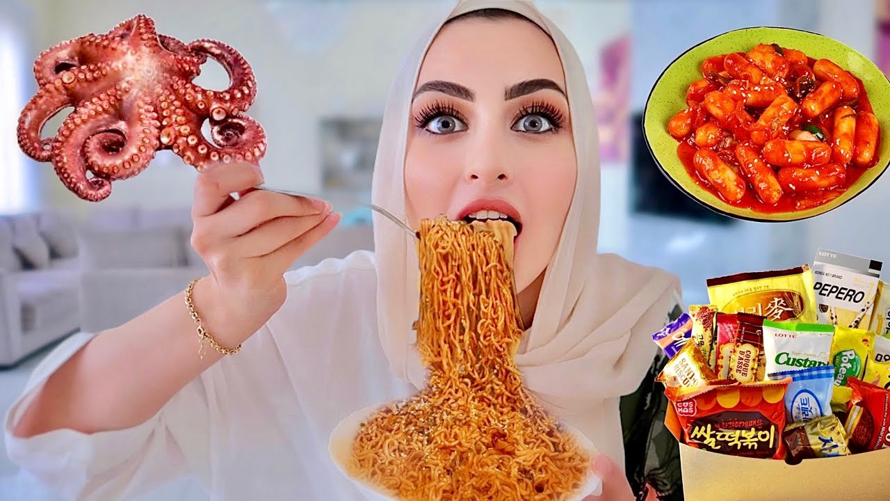 جربت اغرب الاكلات والحلويات الكورية | اخطبوط مشوي 🥴