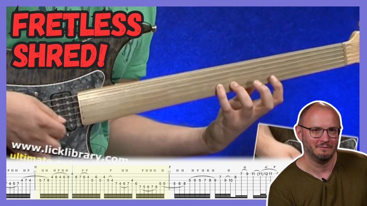 WHERE ARE THE FRETS?!?!?! Tom Quayle Fretless Guitar Fusion Shred TAB