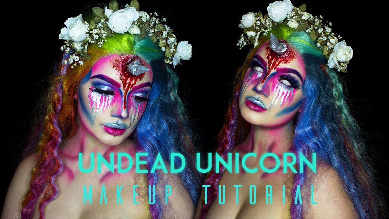 Undead Unicorn makeup tutorial , Halloween  2017