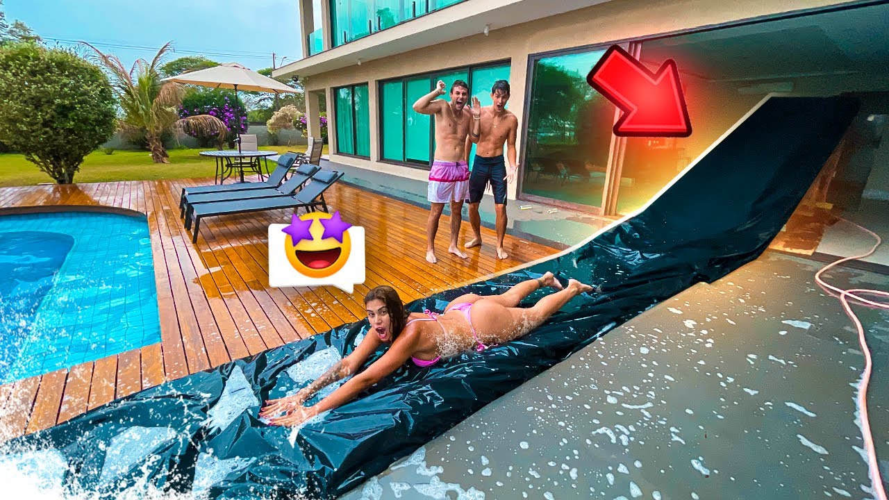 CONSTRUI UM TOBOG&Atilde; AQU&Aacute;TICO DENTRO DA MINHA PR&Oacute;PRIA CASA E DEU RUIM!!