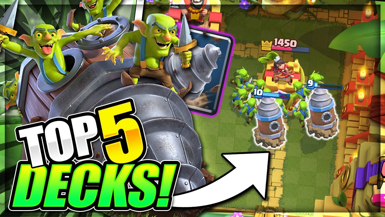 *NEW!* TOP 5 BEST GOBLIN DRILL DECKS in CLASH ROYALE!! - BEST DECK LIST!!