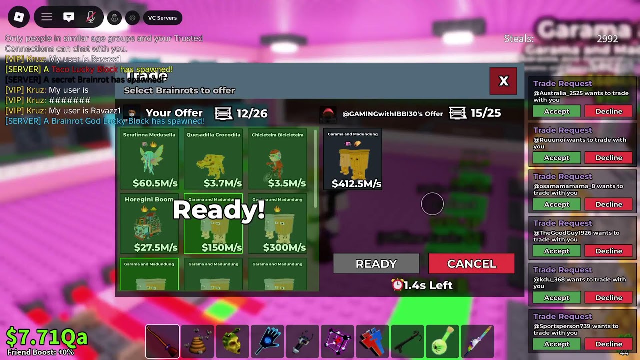 LIVE🔴 SAB TRADING/pvp