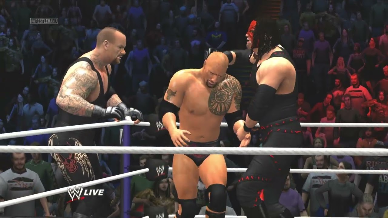 WWE 13: THE UNDERTAKER & KANE VS THE ROCK & JOHN CENA  FULL MATCH GAMEPLAY 
