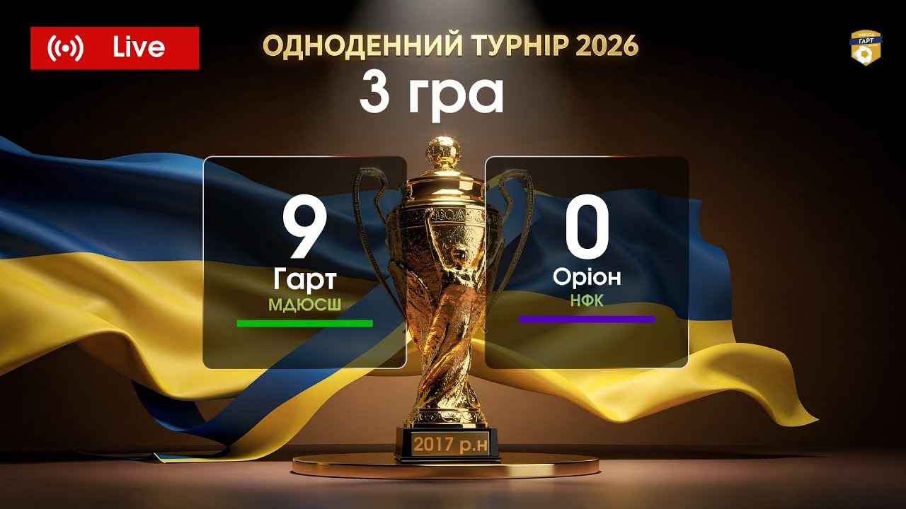 Гарт МДЮСШ - Оріон. Одноденний Турнір 2017 р.н., Група А. м. Дніпро 23.01.2026