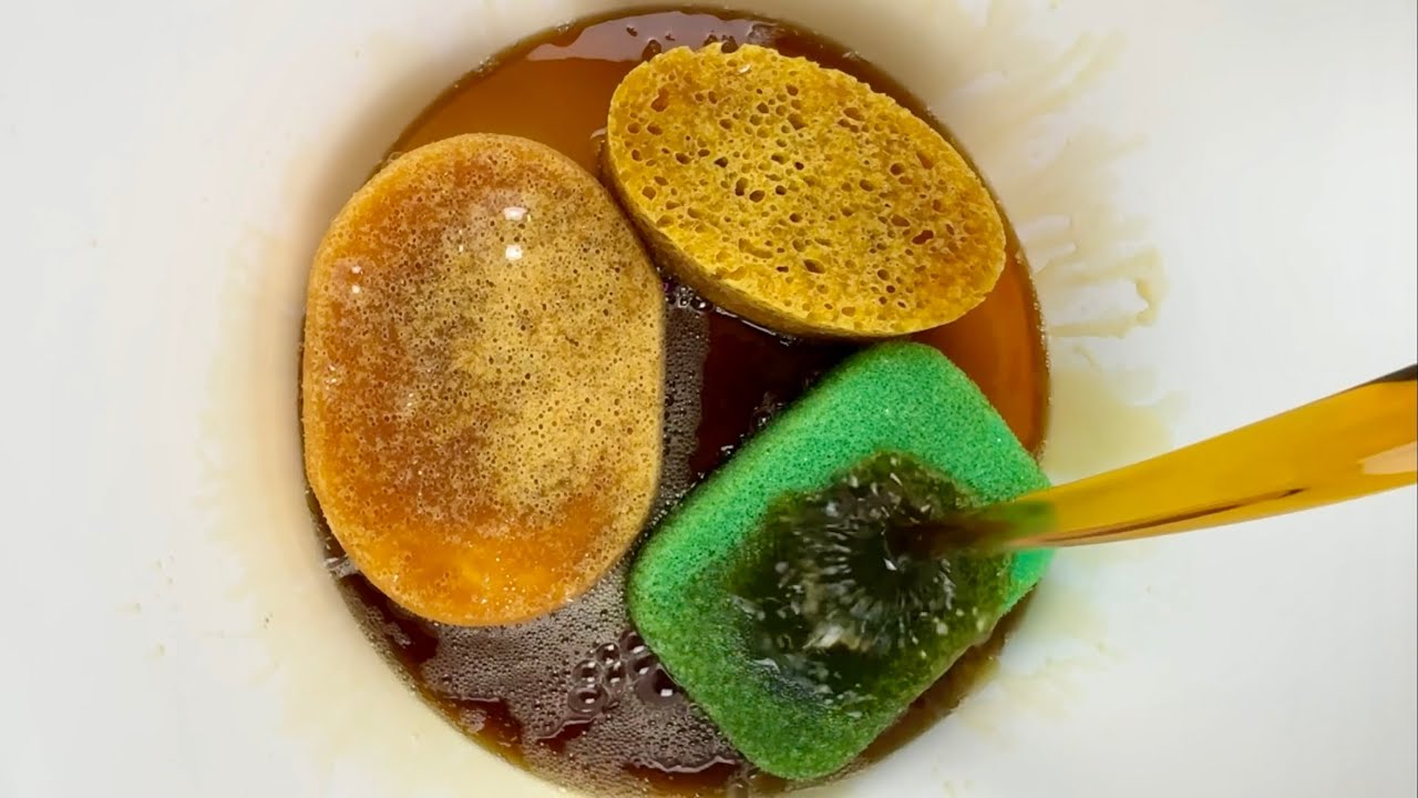 Su-Per Pine Oil Cleaner 🌲 ASMR SPONGE SQUEEZES 🧽 🫧 