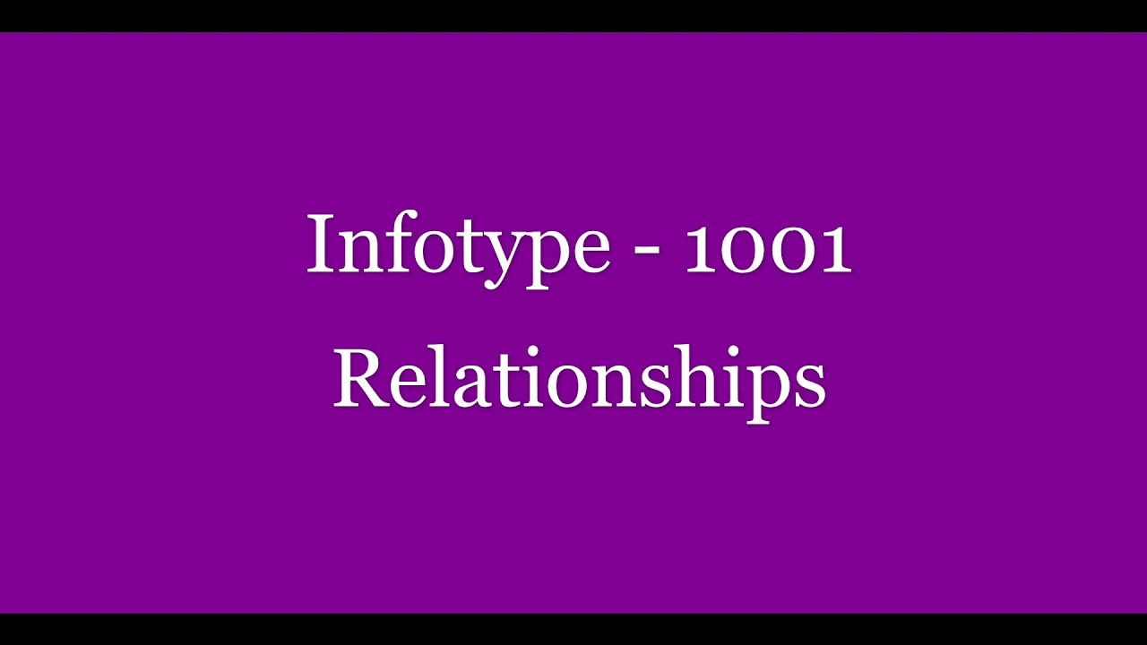 SAP HR Infotypes: Relationships-Description-Department/Staff-Vacancy|OM Infotype Maintenance-G Orbit