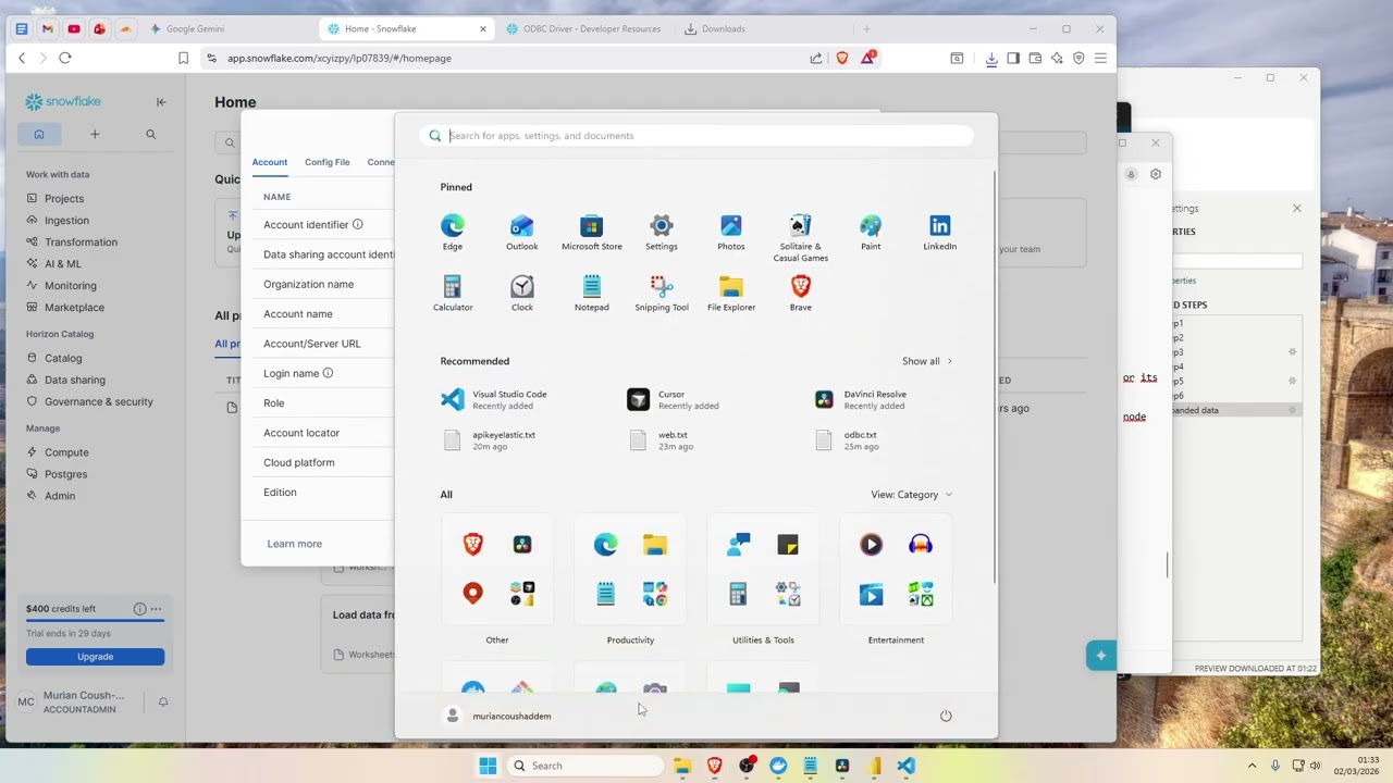 Connect to Snowflake via ODBC