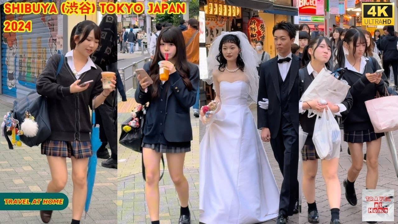 4k hdr Japan travel 2024 | Walk in Shibuya (渋谷) Tokyo Japan |  Relaxing Natural City ambience