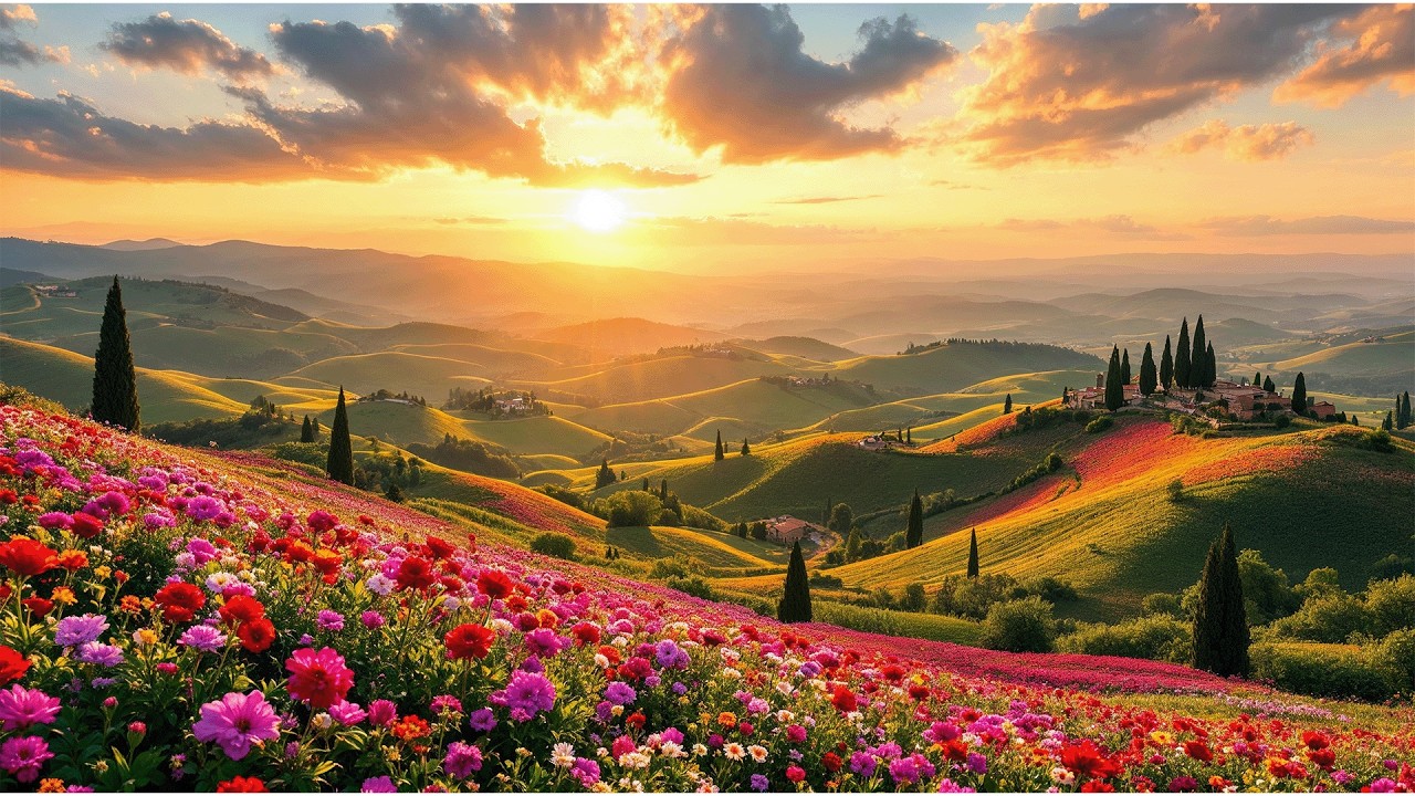 Cinematic Garden Tour of Golden Terrace Dahlia Garden Tuscany 4K