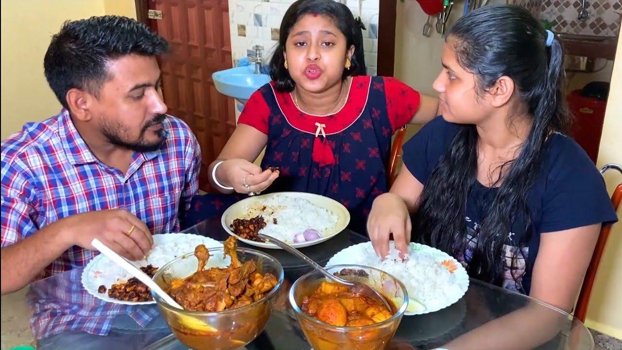 Chicken Curry Egg Curry Chicken Fry Rice challenge In Bengali