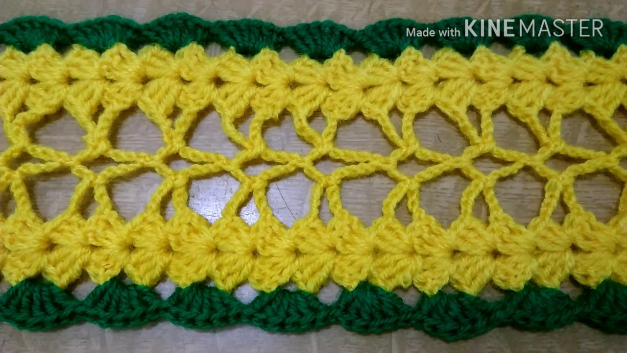 Crochet door hanging toran border in marathi # जाळीदार लोकरी तोरणपट्टी # तोरणपट्टी प्रकार 12