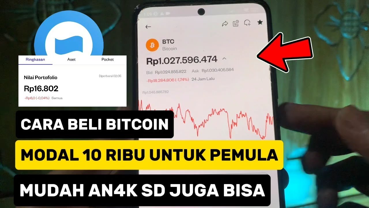 Cara Beli bitcoin modal 10 Ribu Investasi pluang | beli saham modal kecil