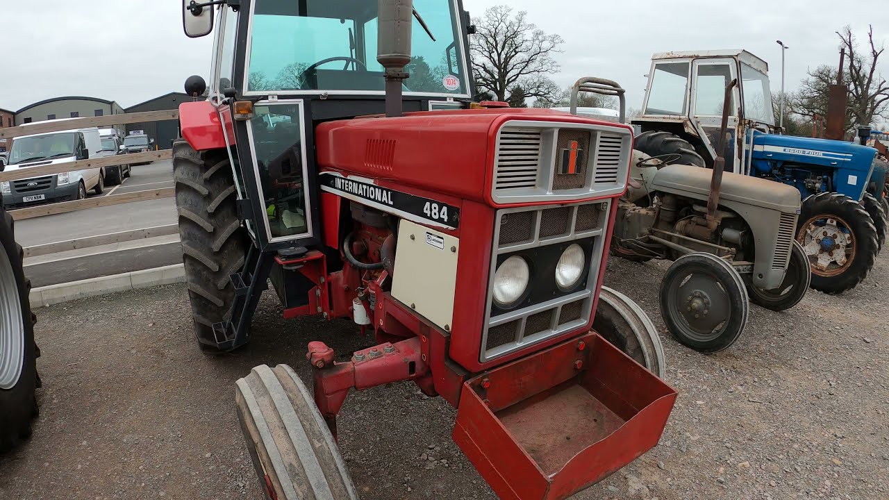 1985 International Harvester 484 2.9 Litre 3-Cyl Diesel Tractor (50 HP) with Sekura flat deck cab