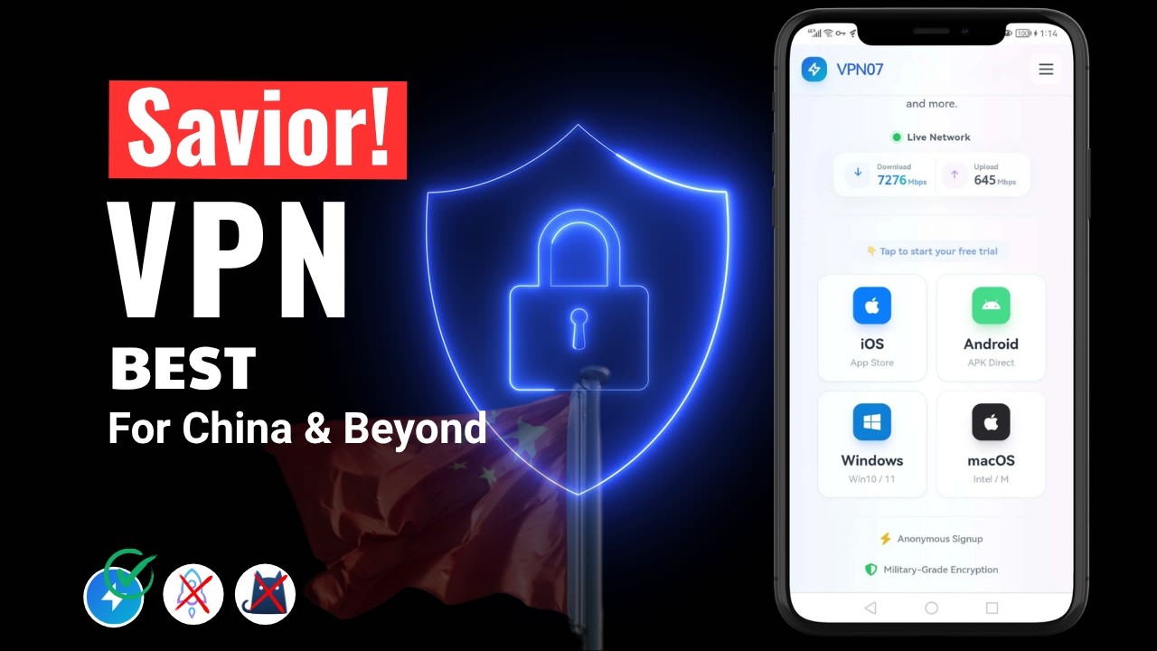 Этот VPN лучше всего работает в Китае и за его пределами (с 2026 года по все устройства).