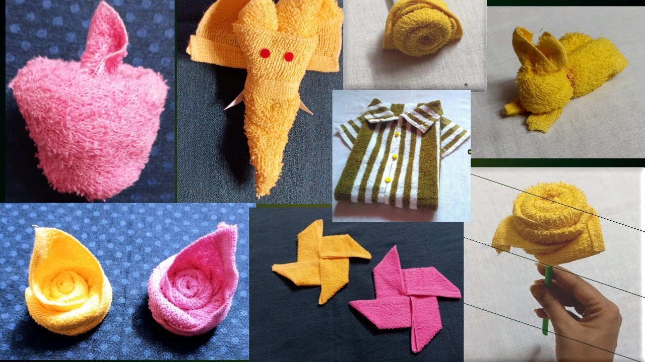 16 easy and cute towel folding ideas || Napkin folding || hanky craft