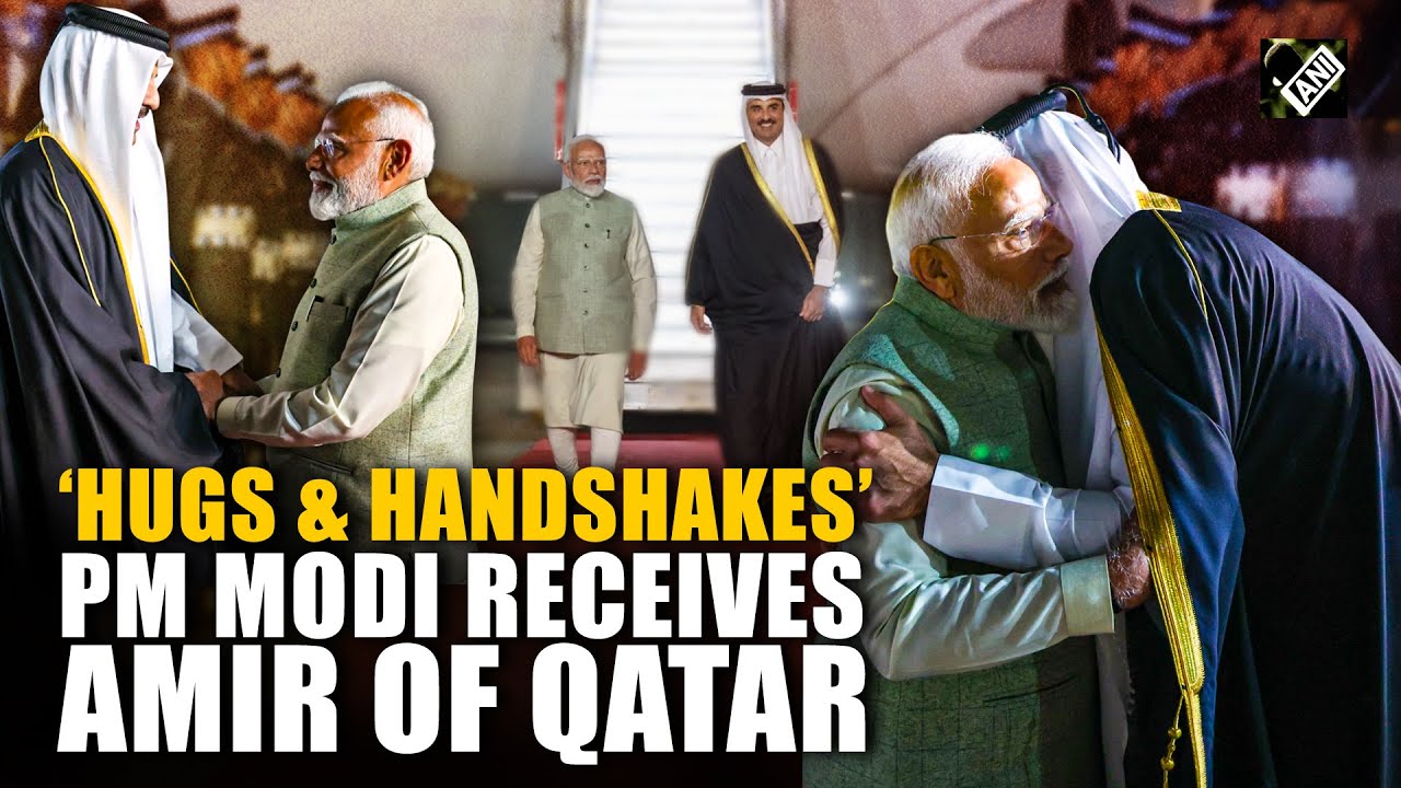 ‘Hugs and Handshake’, PM Modi receives Amir of Qatar in a special gesture at Delhi airport
