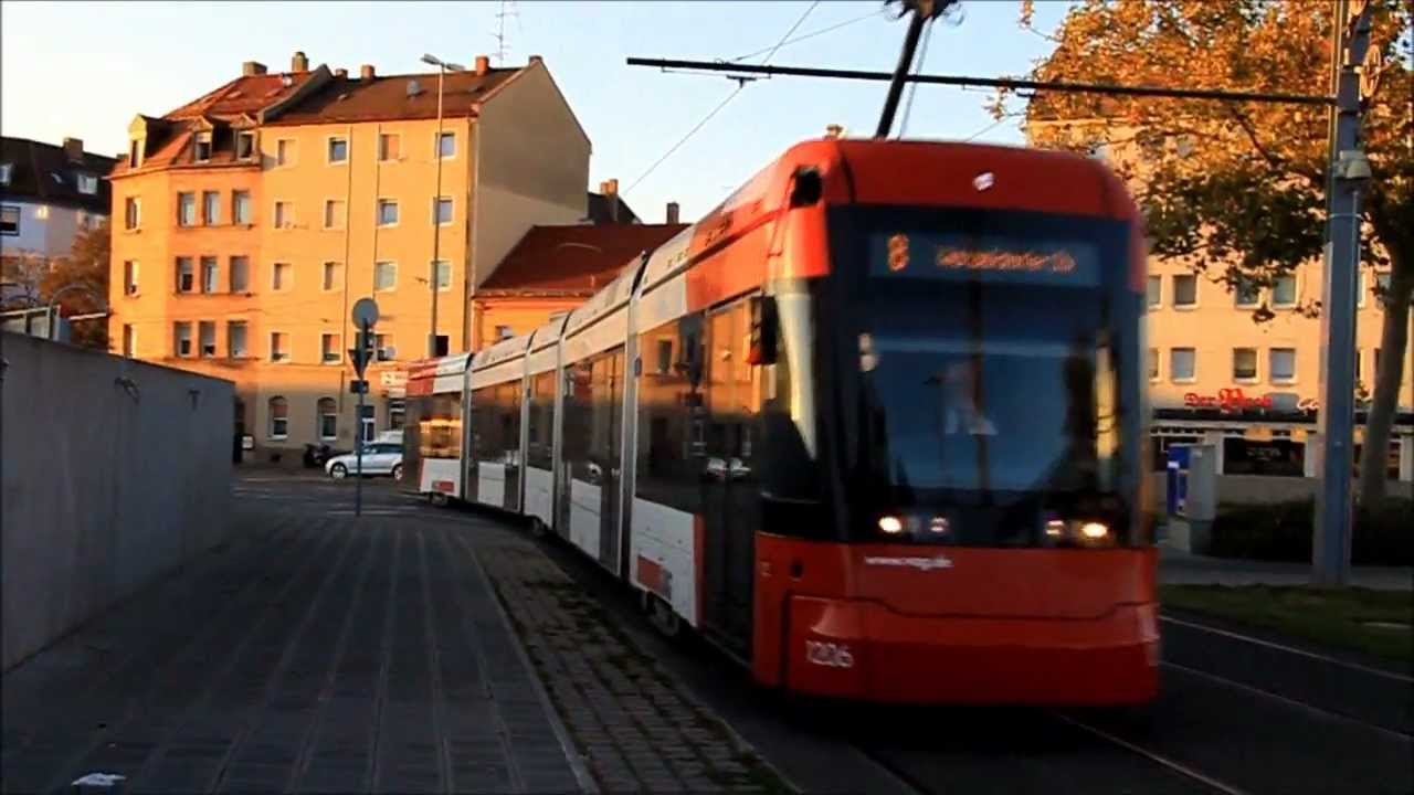 N&uuml;rnberg: Ein- und Ausfahrt der Variobahn 1206