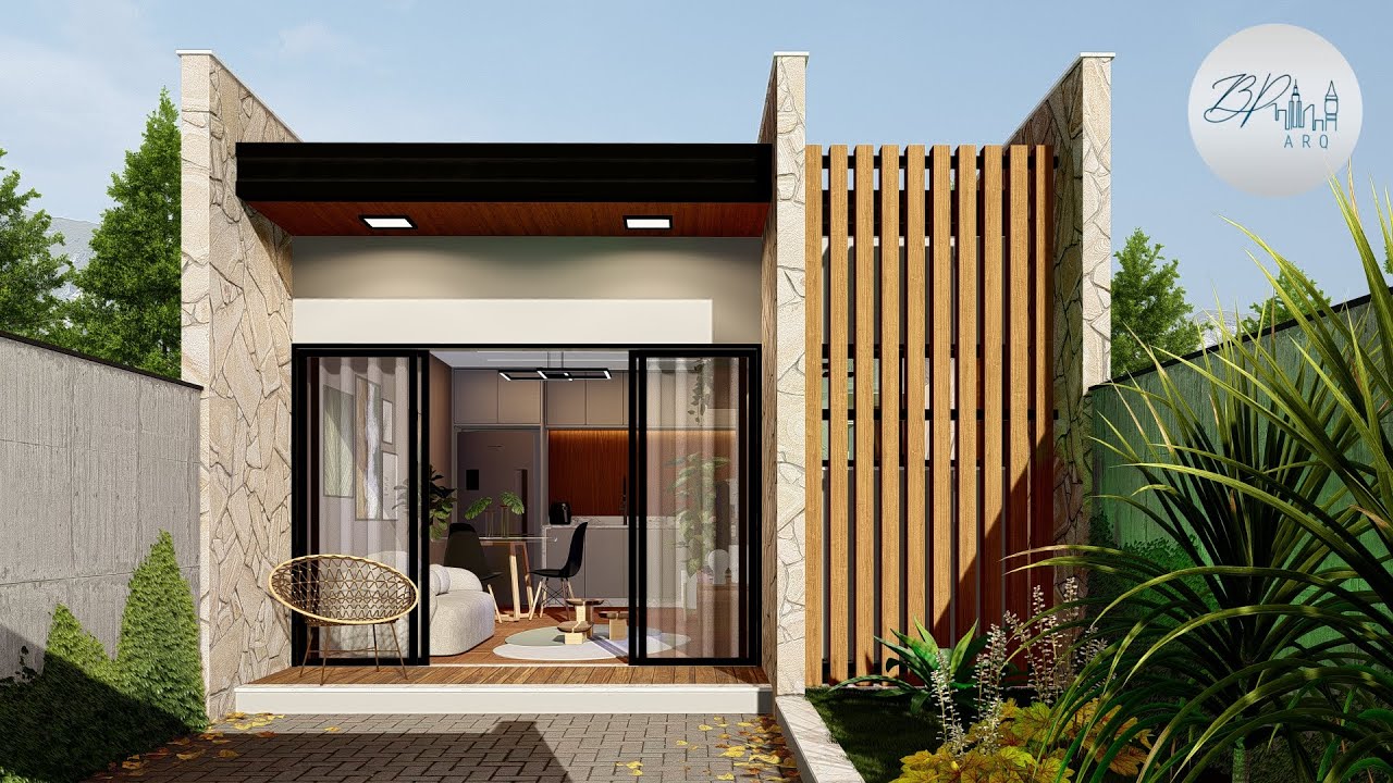 Casa Moderna de 1 Quarto com Apenas 5m de Largura | Projeto Inteligente para Terrenos Estreitos