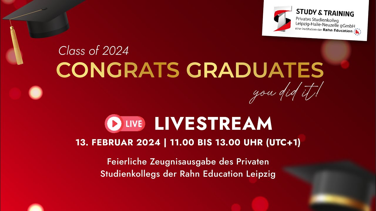 Zeugnisfeier am 13.02.2024 11:00 Uhr des Privaten Studienkollegs 