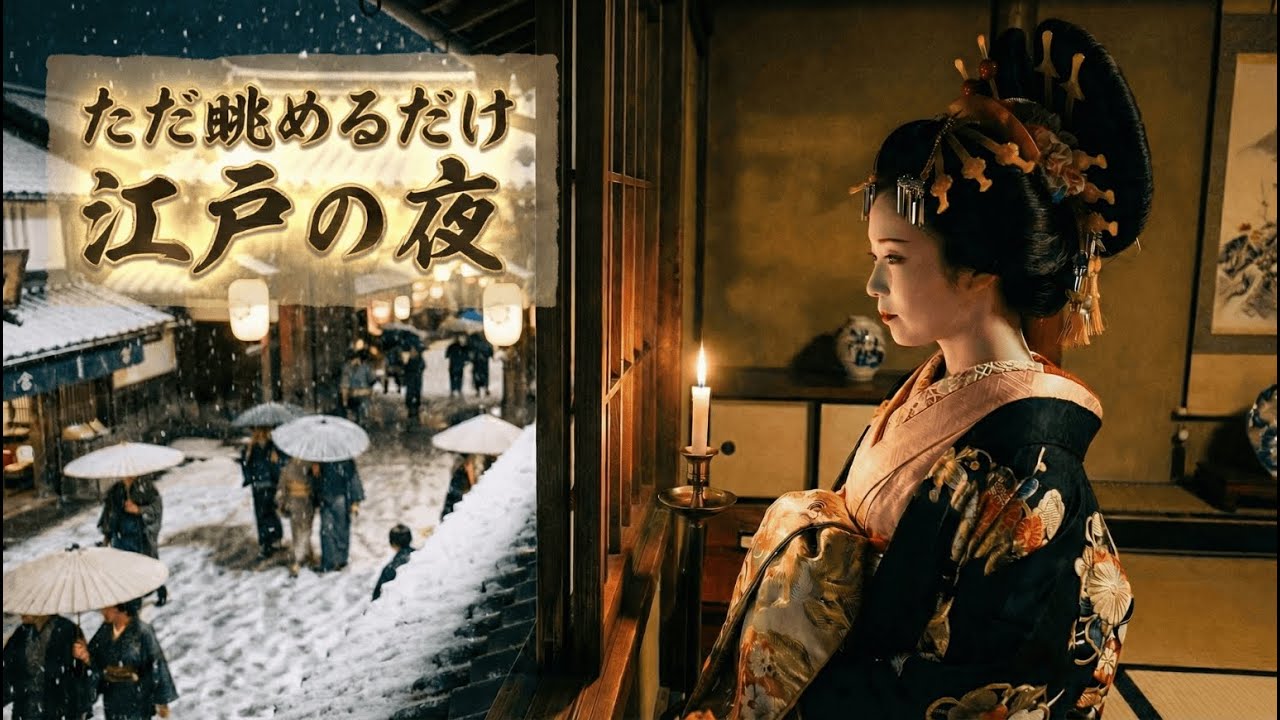 最新AIで再現した江戸の夜を眺める  003 _ 江戸の人々の息遣いを静かに眺めるAI動画