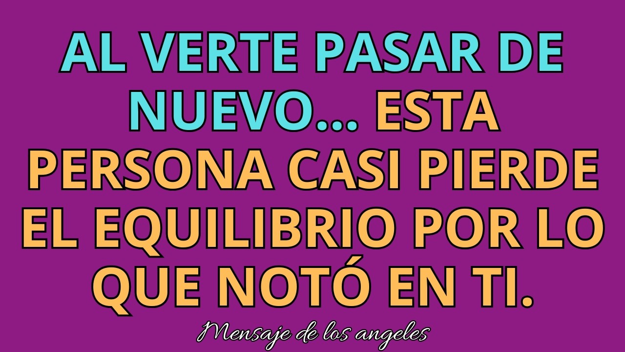 😲Al verte pasar de nuevo… Esta persona casi pierde el equilibrio por lo que notó en ti.
