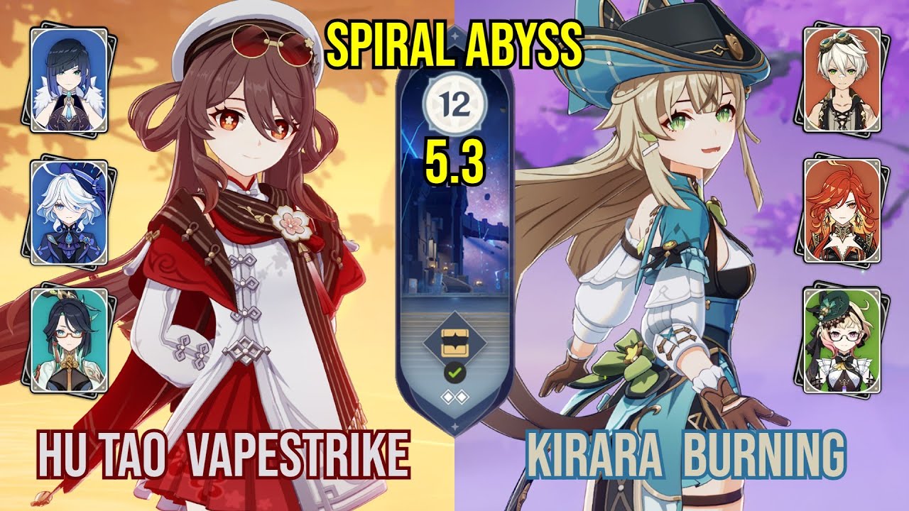 C0 Hu Tao Vapestrike + C6 Kirara Burning | Spiral Abyss 5.3 | Genshin Impact