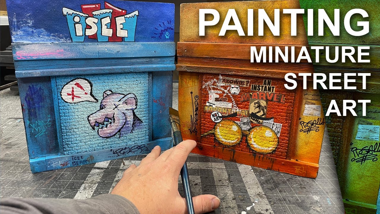 Miniature street art 2: Urban Vibes Murals and Graffiti on a Diorama