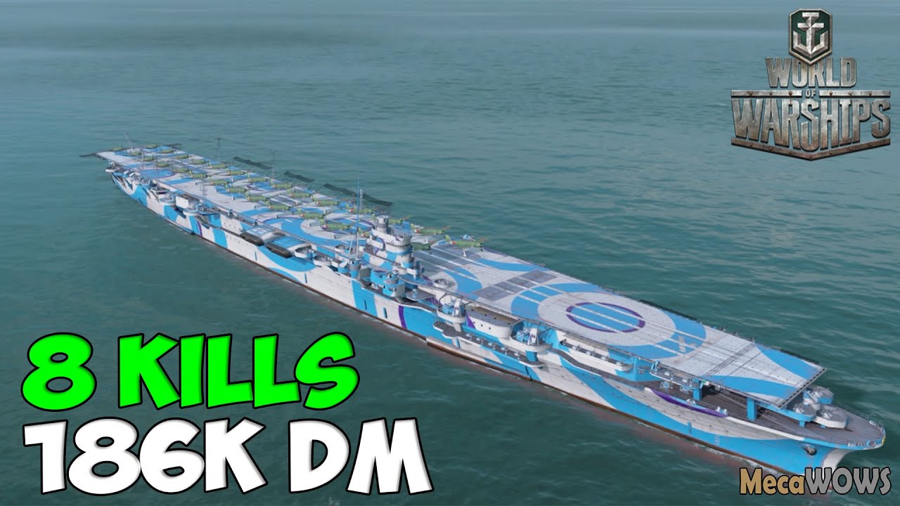 World of WarShips | Shōkaku | 8 KILLS | 186K Damage - Replay Gameplay 4K 60 fps