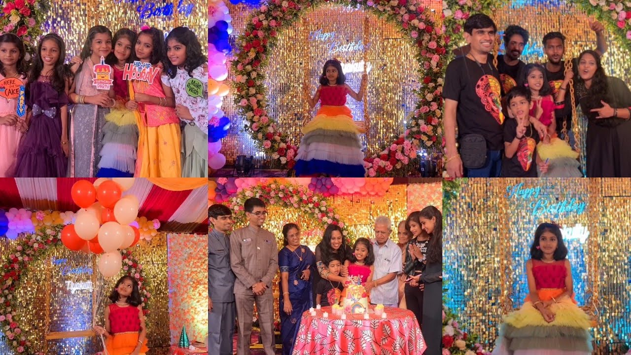 Stageലെ ഊഞ്ഞാലിൽ ഇരുന്ന് #Cakeകട്ട് ചെയ്യുന്ന #Tiyakutty 10th birthdayparty #stageshow #sequencewall