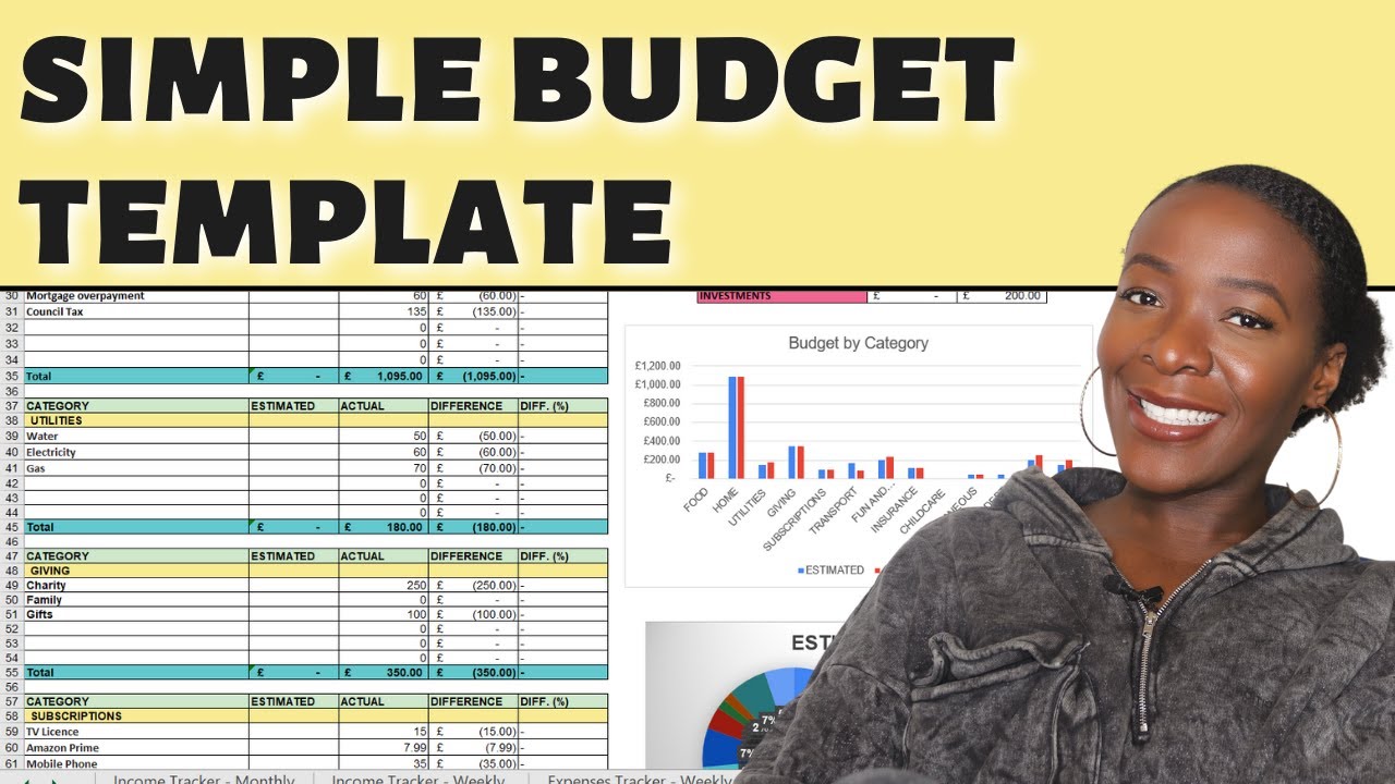Simple Budget Excel Spreadsheet | Income and Expenses Tracker | Zero-Based Budget for beginners