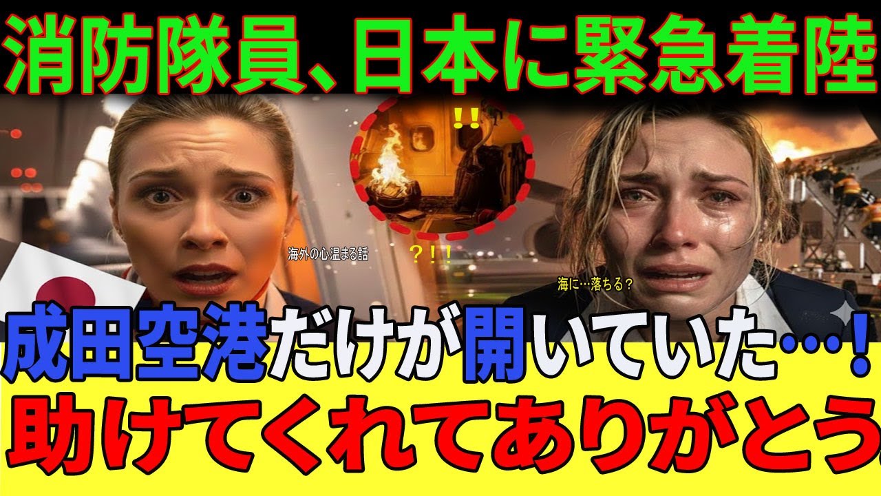 【海外の反応】「日本なんて大嫌いだった…」炎上する機内で死を覚悟したフランス人CA。しかし緊急着陸した日本で、彼女が号泣しながら感謝を叫んだ衝撃の結末に世界が感動！