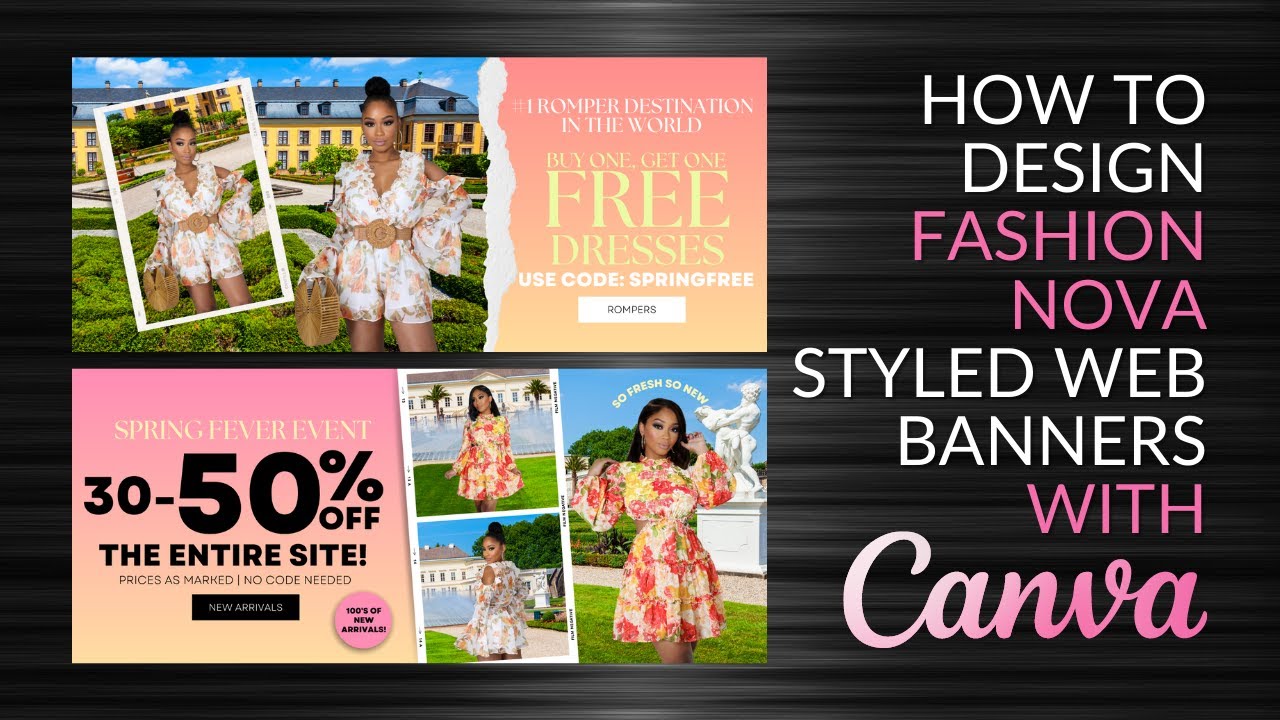 How to Design Web Banners like Fashion Nova with Canva