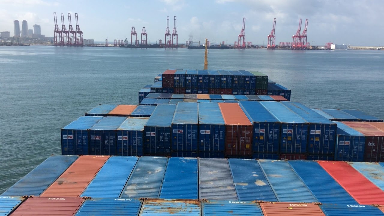 SHIP ENTERING COLOMBO PORT (BERTHING AT CICT)
