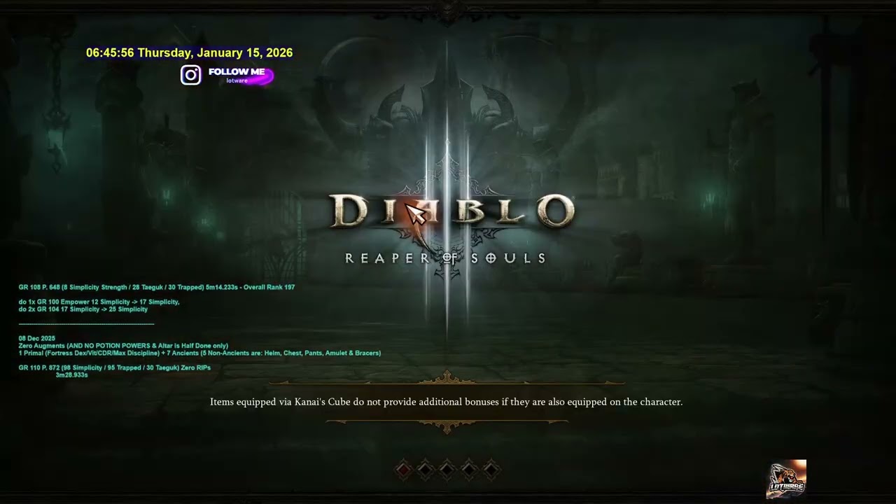 D3 15Jan2026 EU- Season 37 - DH Natalya Traps Zero Augments Non-CoE GR 111, 113, 115, 117, 119, 120