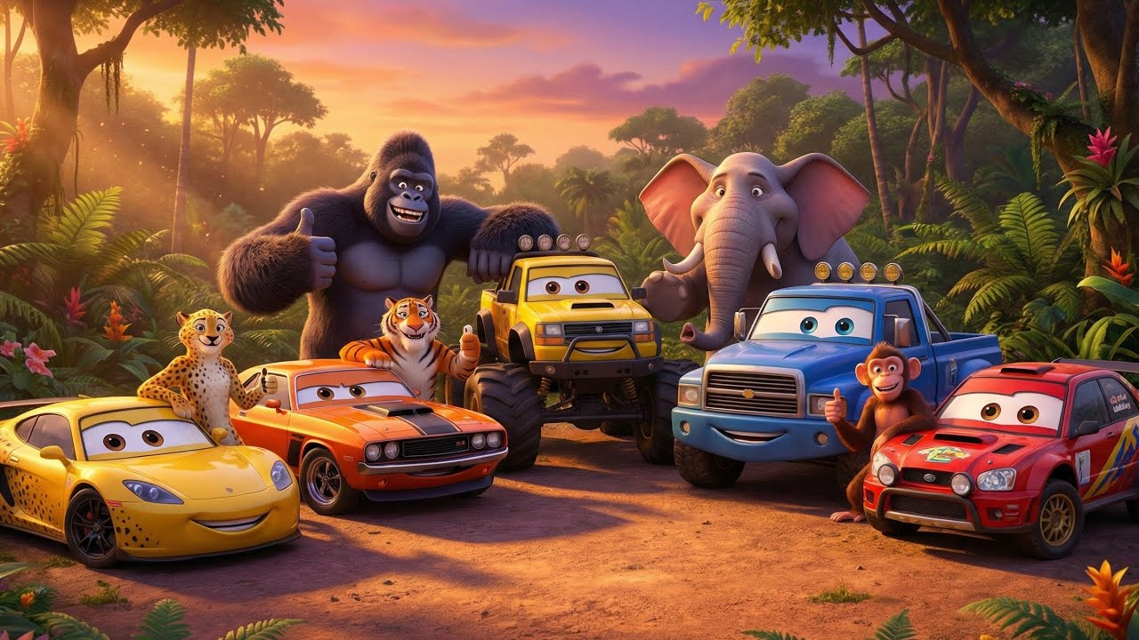 The Great Jungle Grand Prix 🏁🐆 | Epic Animal Car Race Animation 2025