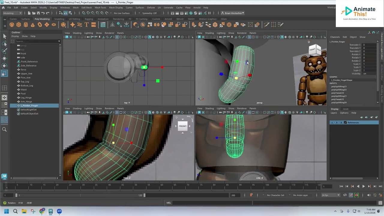 Building An Animatronic Horror Bear - Episode 10 – Modeling the Fingers: Building Simple Shapes