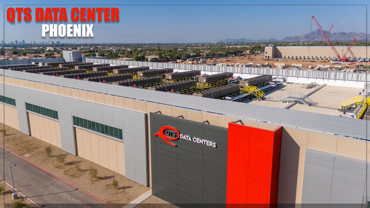 Aerial Drone Footage - QTS Data Center Under Construction Phoenix, Arizona