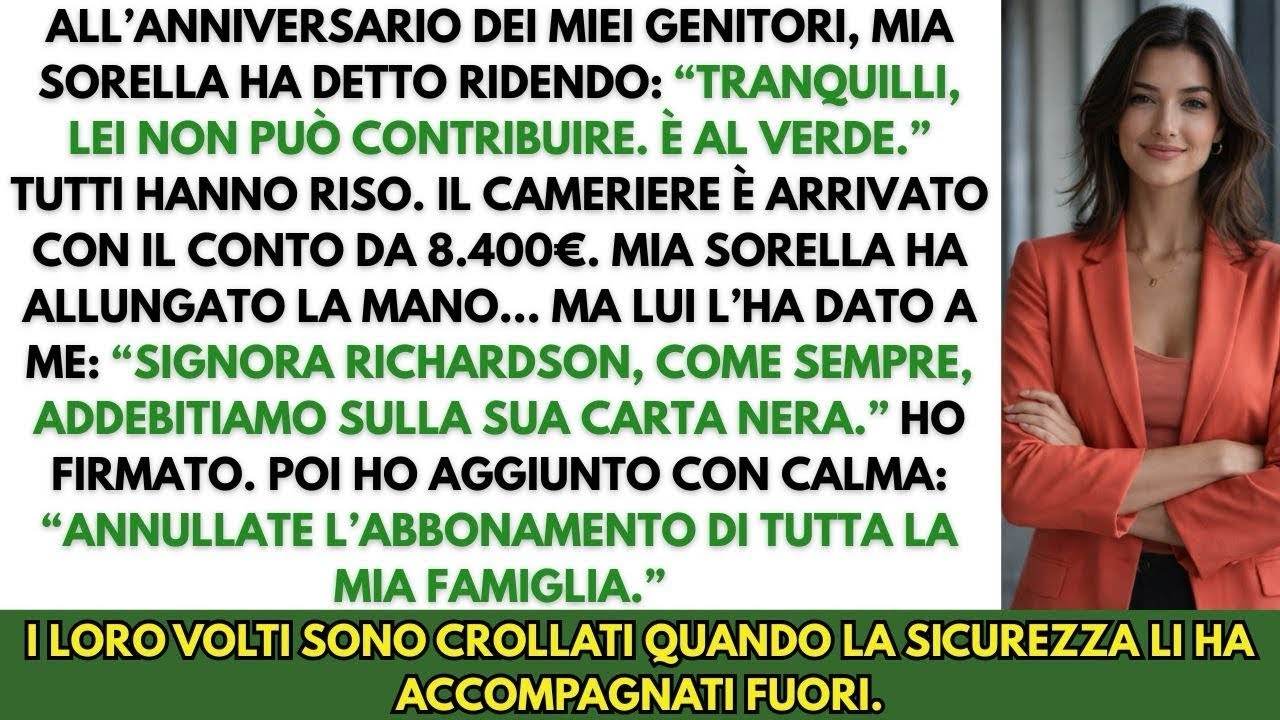 “Sei troppo povera”, ha detto mia sorella  Poi il cameriere ha portato il conto a me