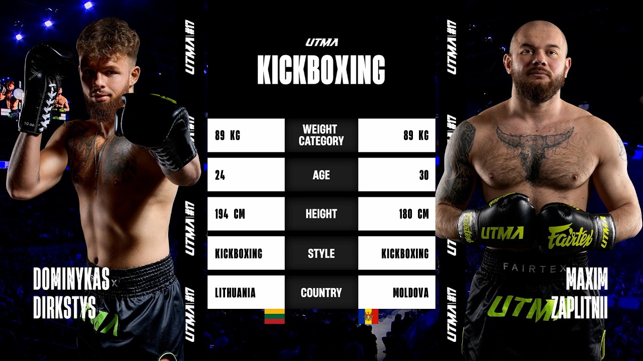 DOMINYKAS DIRKSTYS vs MAXIM ZAPLITNII | FULL FIGHT | UTMA 17