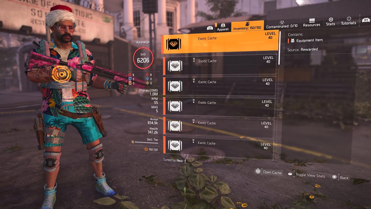Opening 35 exotic caches The Division 2