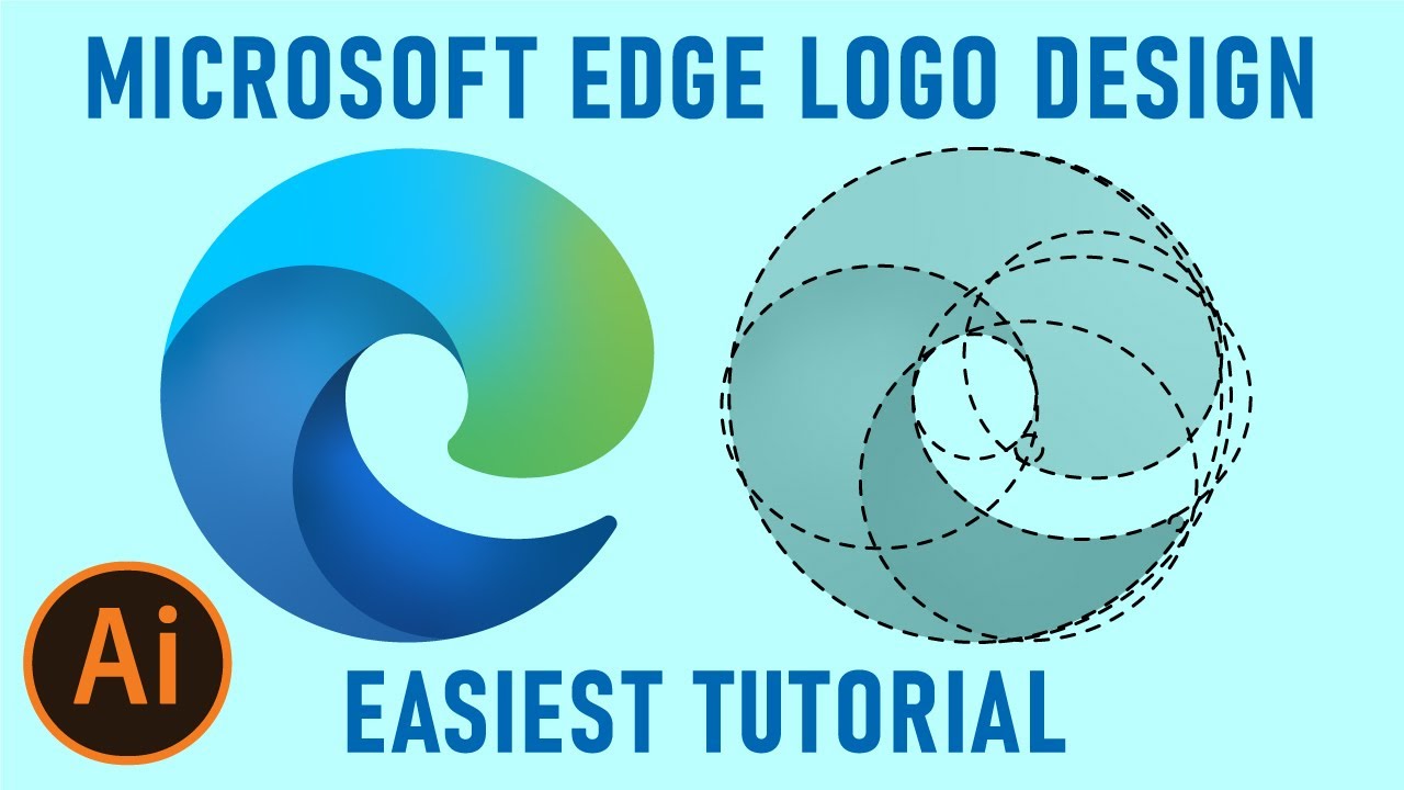 Easily Design Microsoft Edge Logo | Illustrator Logo Design Tutorial