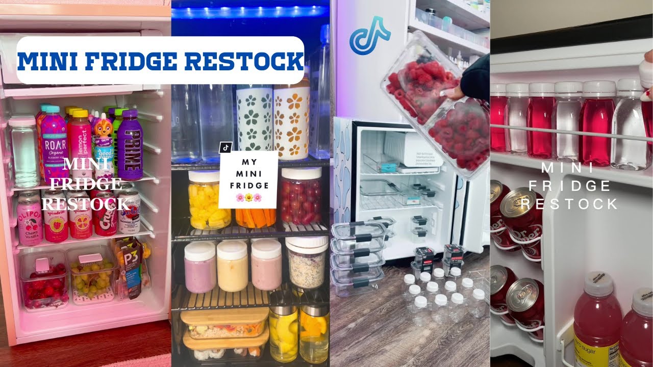 Mini fridge restock ASMR || Tiktok compilation❄️🍒