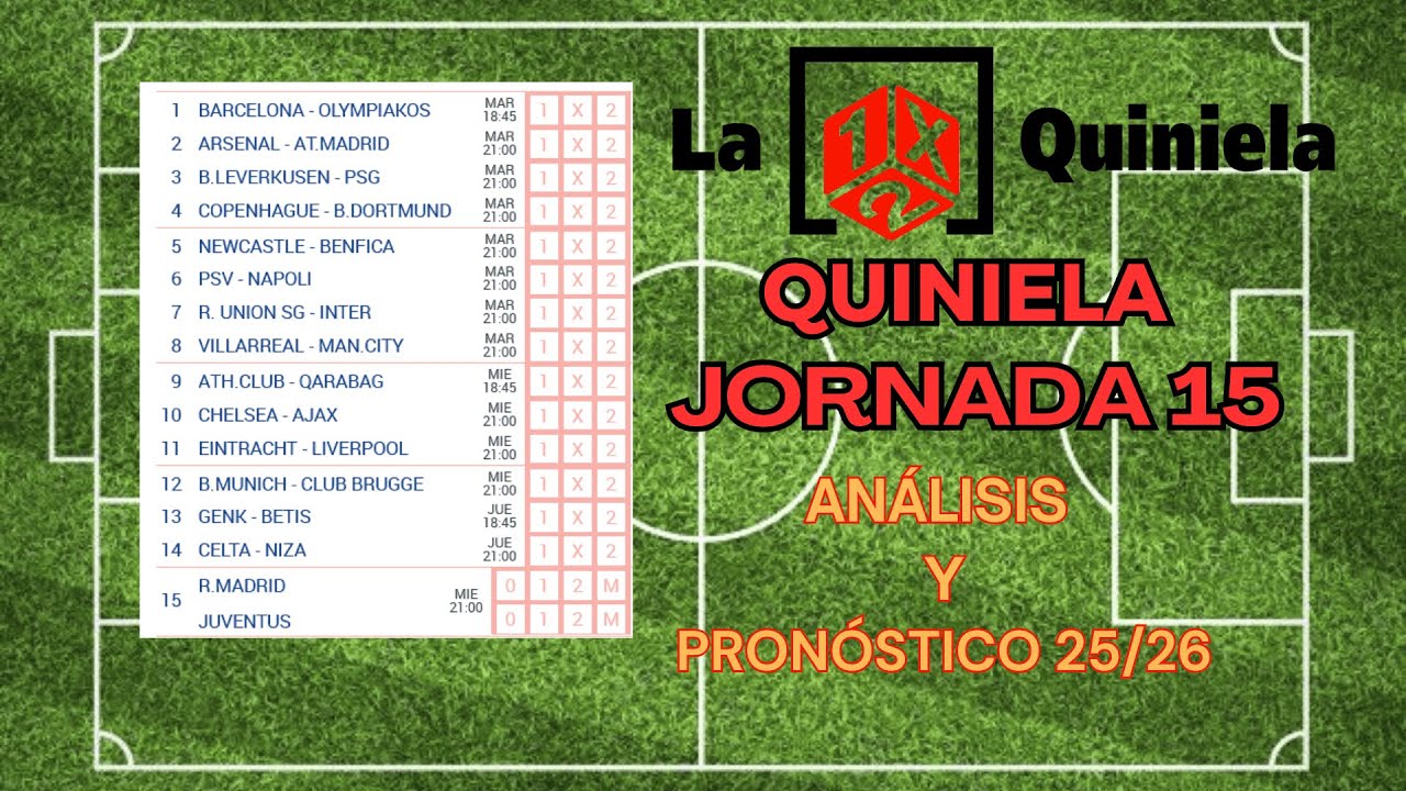 QUINIELA JORNADA 15 | ANÁLISIS Y PRONÓSTICO | HugoXL