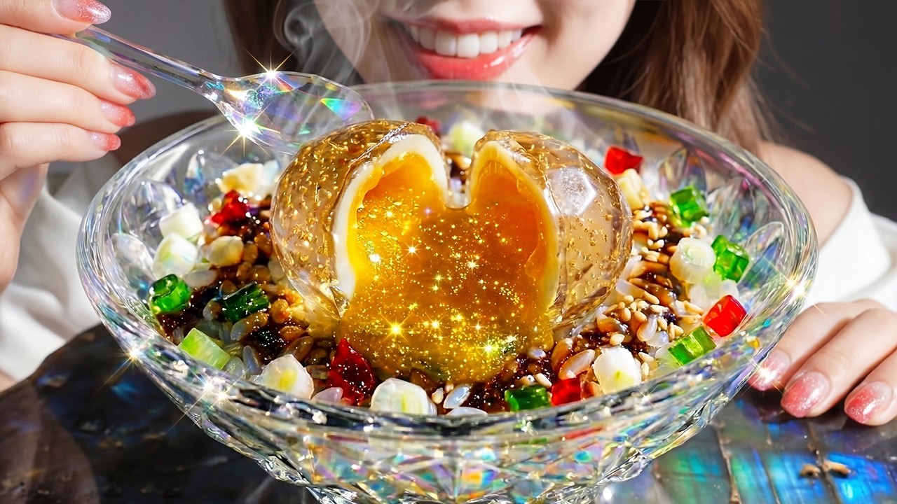 ガラスの麻薬卵（味付け卵）作り 🥚✨🤎 | AI ASMR KOREA GLASS FOOD