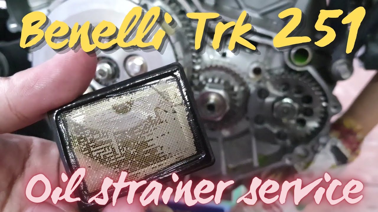 Benelli TRK 251 Oil strainer service | Oil pump chain replacement