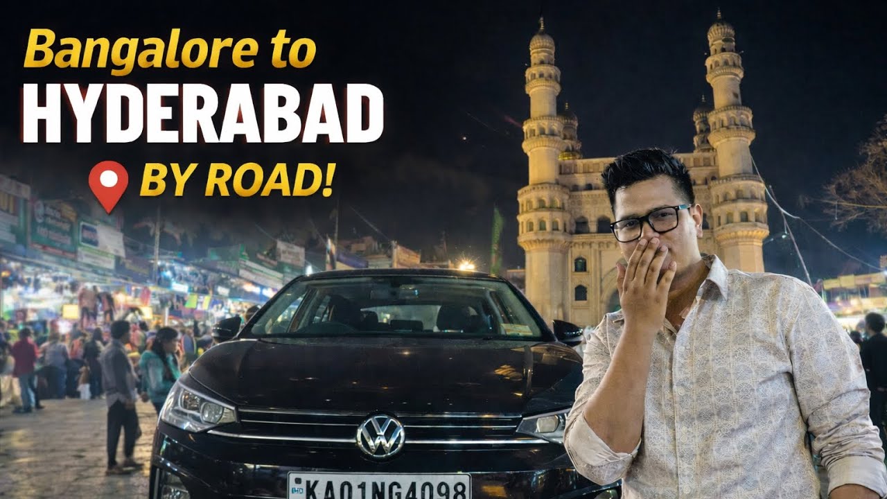 Ep-1 | Bangalore to Hyderabad by road || Ramzan nights in Hyderabad 🌙✨||Exploring foods in Hyderabad